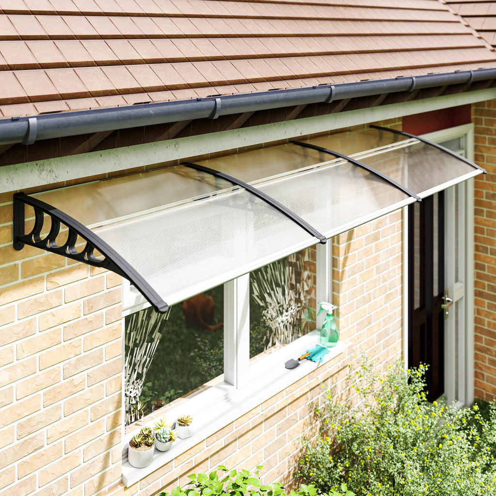 Awning Door Canopy, 78.7" x 37.8", Polycarbonate Front Door Outdoor Patio Cover for UV Protection, Clear