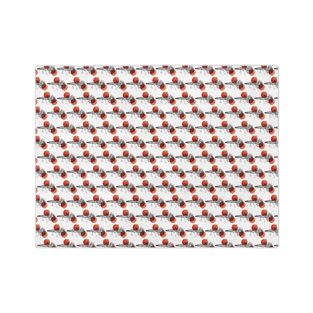 Velveteen Microfiber Blanket — Repeating Red Poppy Floral Pattern, Soft Cozy Throw for Home & Gifts