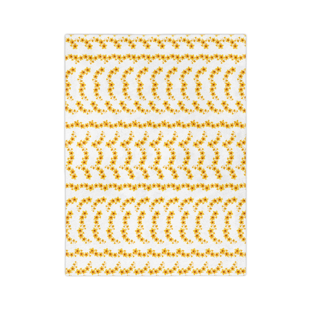 Sunflower Ditsy Pattern Blanket — Cozy Velveteen Microfiber Throw