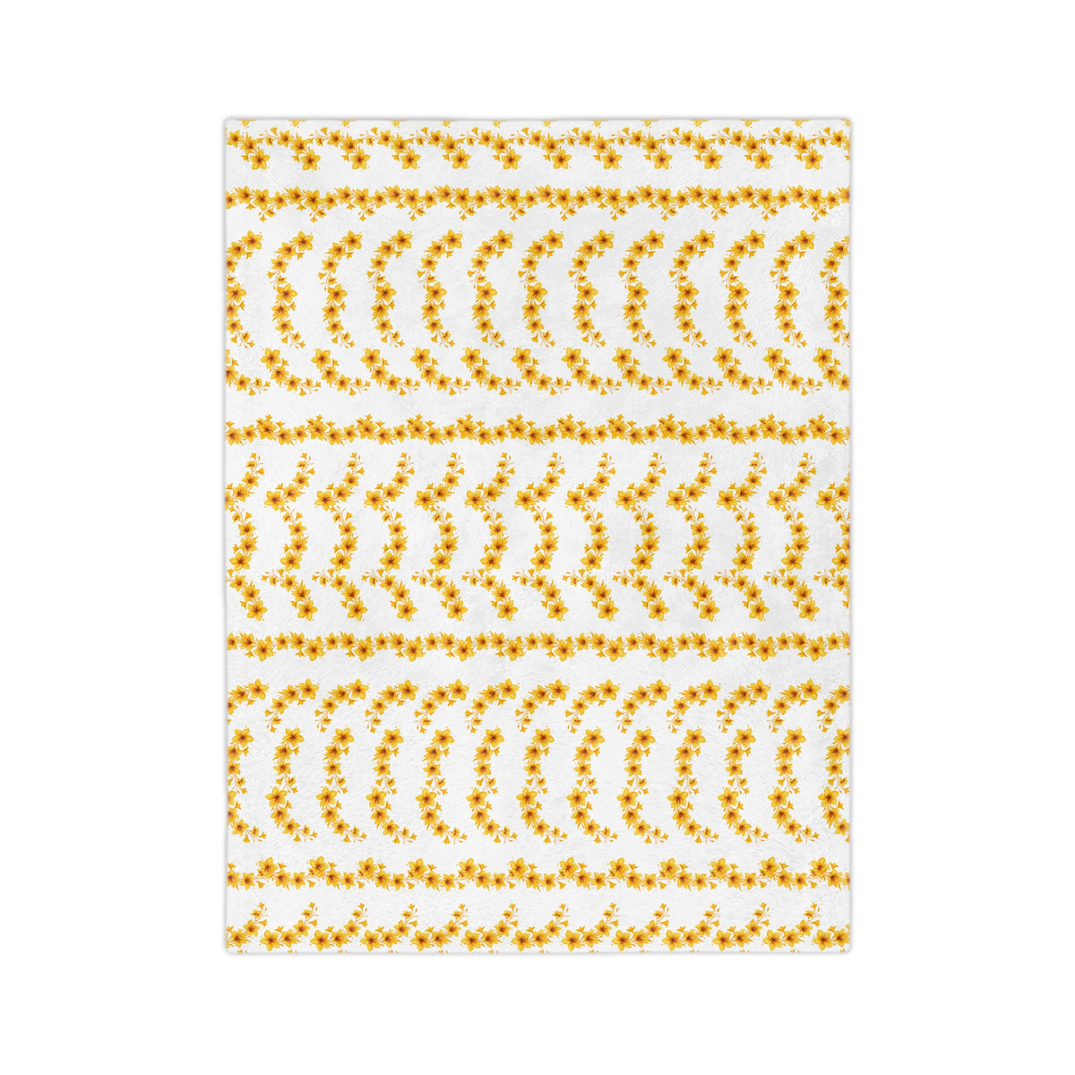 Sunflower Ditsy Pattern Blanket — Cozy Velveteen Microfiber Throw