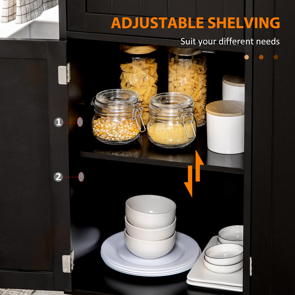 Rolling Kitchen Island with Storage, Utility Kitchen Island Cart with Drawer, Cabinets, Towel Rack and Rubber Wood Top
