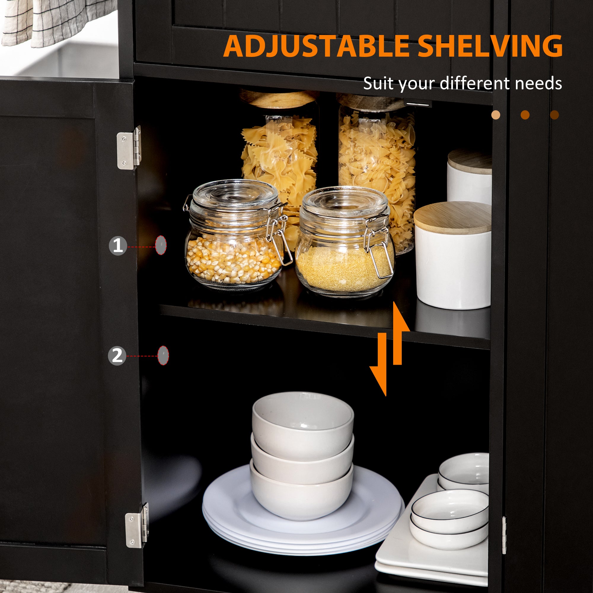 Rolling Kitchen Island with Storage, Utility Kitchen Island Cart with Drawer, Cabinets, Towel Rack and Rubber Wood Top