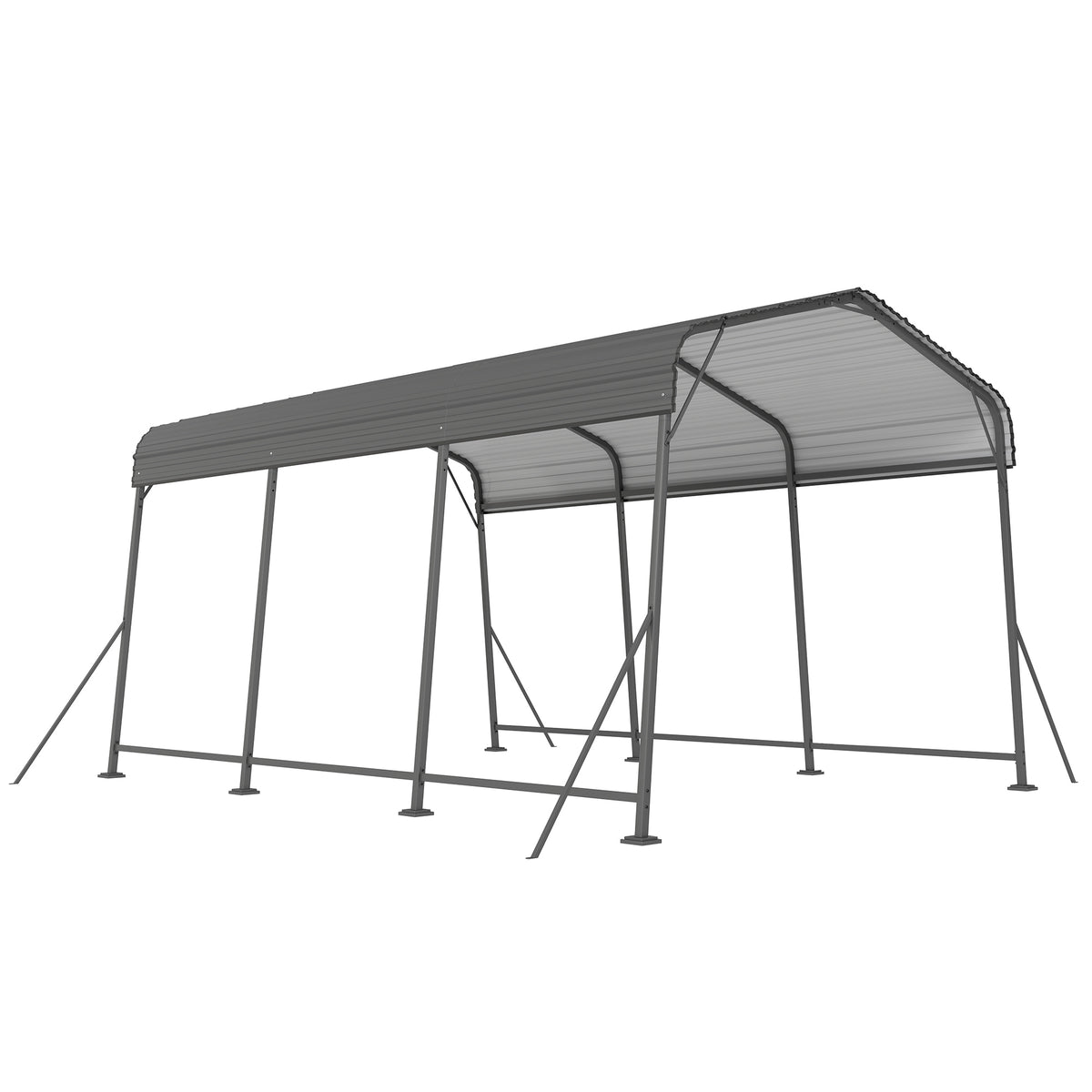 10 x 15FT Metal Carport, Heavy-Duty Carport Canopy with Reinforced Frame & Galvanized Steel Roof, Dark Grey