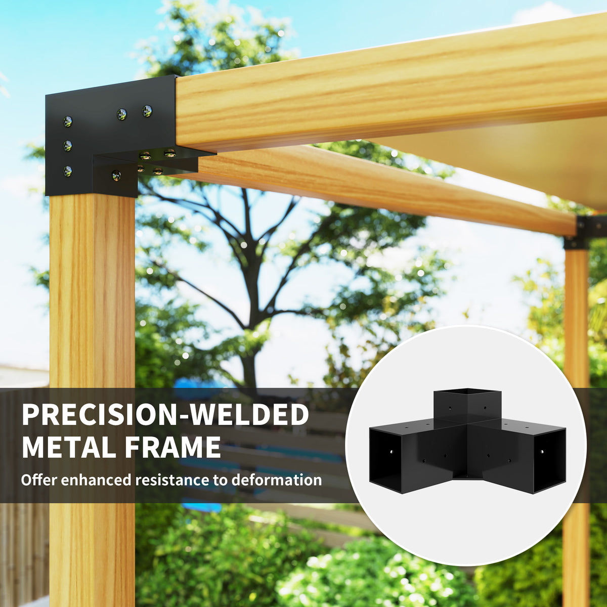 12PCS Pergola Kit, Pergola Brackets with 3-Way & 4-Way Corner Brackets for 4"x4" (Actual 3.6"x3.6") Lumber