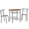 Dining Table Set of 3, 31.5" Kitchen Table and Chairs Set for 2 with Shelf, for Small Space, Dining Room, Living Room