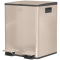 Garbage Bin, Soft-Close Trash Can with Foot Pedal, 2x5 Gal (2x20 L) Garbage Can with Removable Inner Buckets, Gold