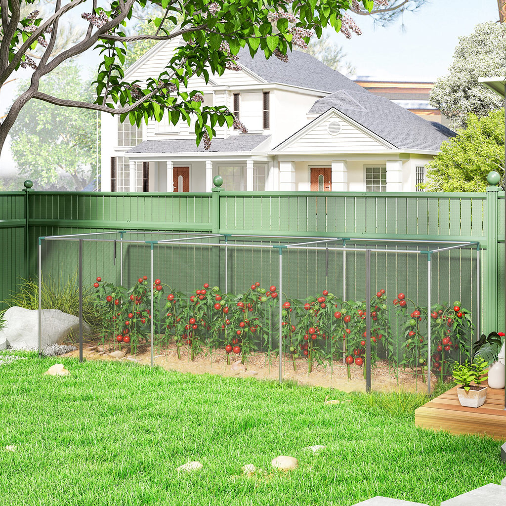 Galvanized Steel Crop Cage, Plant Protection Tent with Zippered Door, 4' x 4', Green