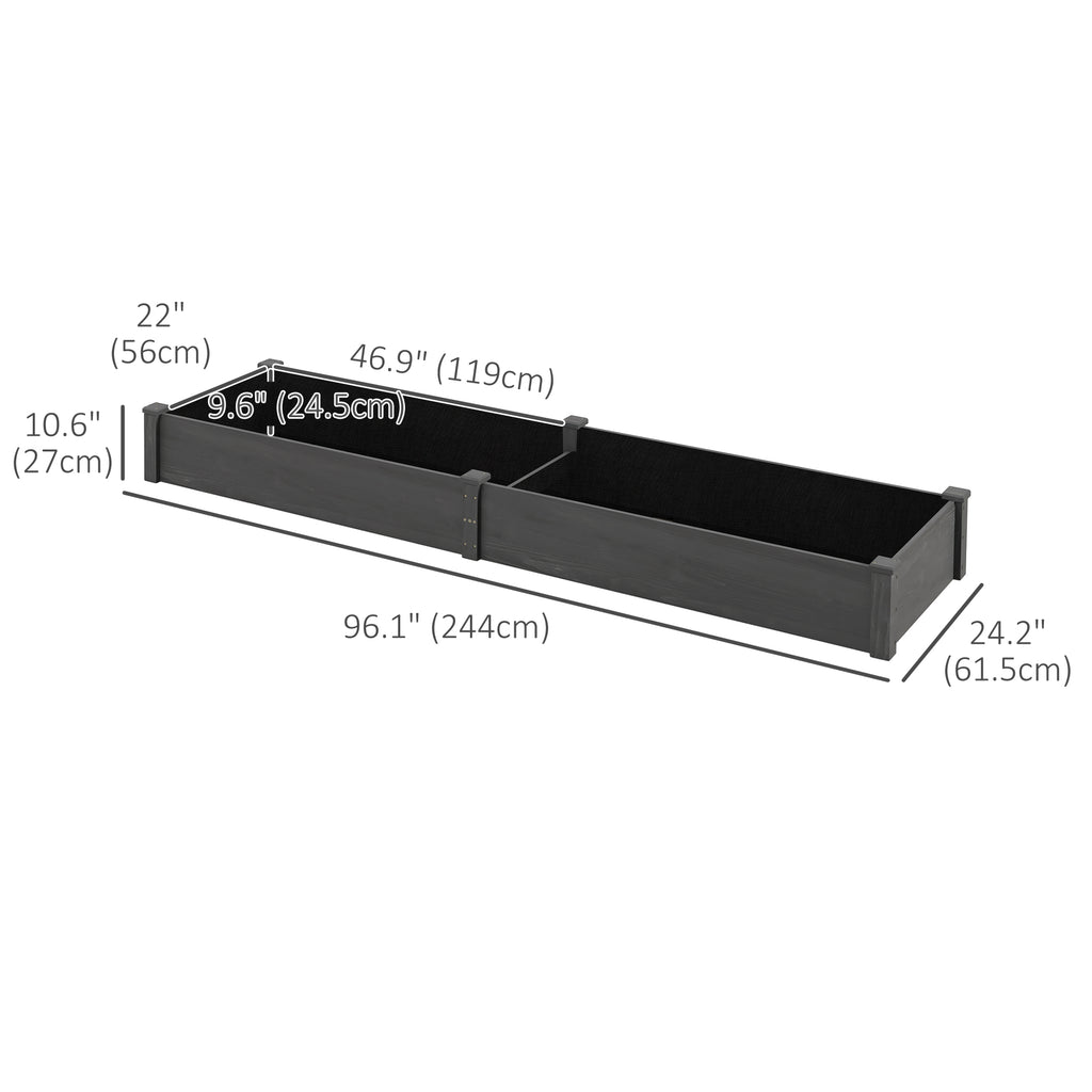 ናይ ድሕሪ ገዛ ወይ በረንዳ ዝኸውን ሓደ ኣታኽልቲ ዝበቅዕ ሰፊሕ ሓውሽ (96" x 24" x 10") ምስ ክልተ ኣታኽልቲ ዝበቅዕ ሳጹንን ካብ ዘይተሰርሐ ጨርቂ ዝተሰርሐ ውሽጣዊ ሽፋንን፣ ቀለሙ ግራጫ።