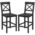 Counter Height Stools Set of 2, Farmhouse Bar Stools with Backs, Solid Wood Counter Stools for Kitchen Island