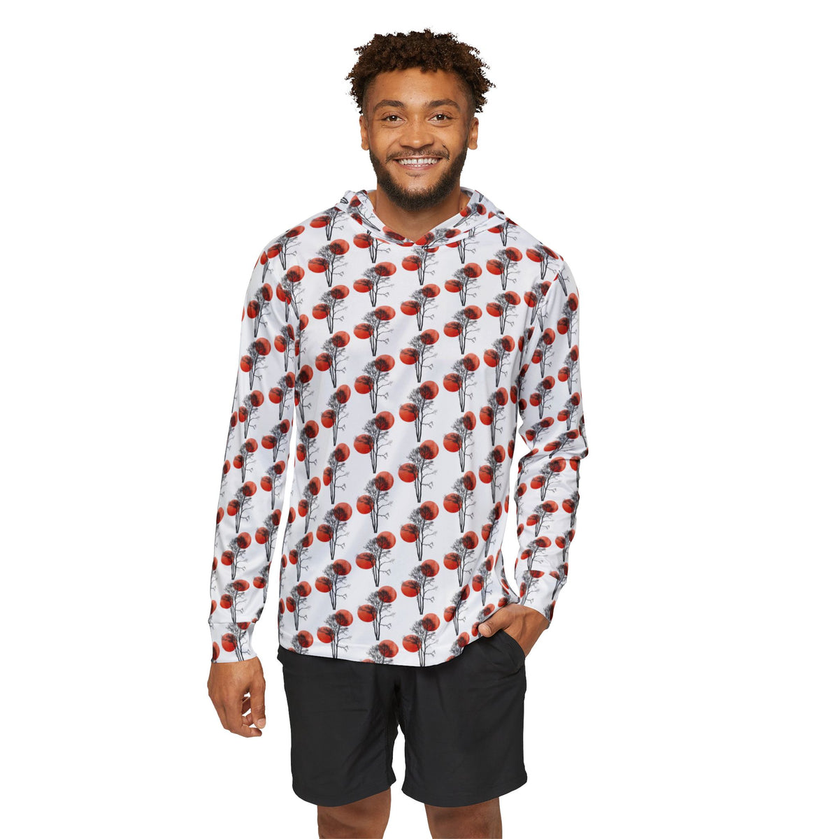 Basketball All-Over Print Hoodie — Men's Sports Warmup Pullover