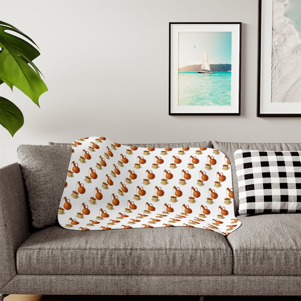 Sherpa Blanket — Cozy Autumn Pumpkin Pattern Throw for Fall & Thanksgiving