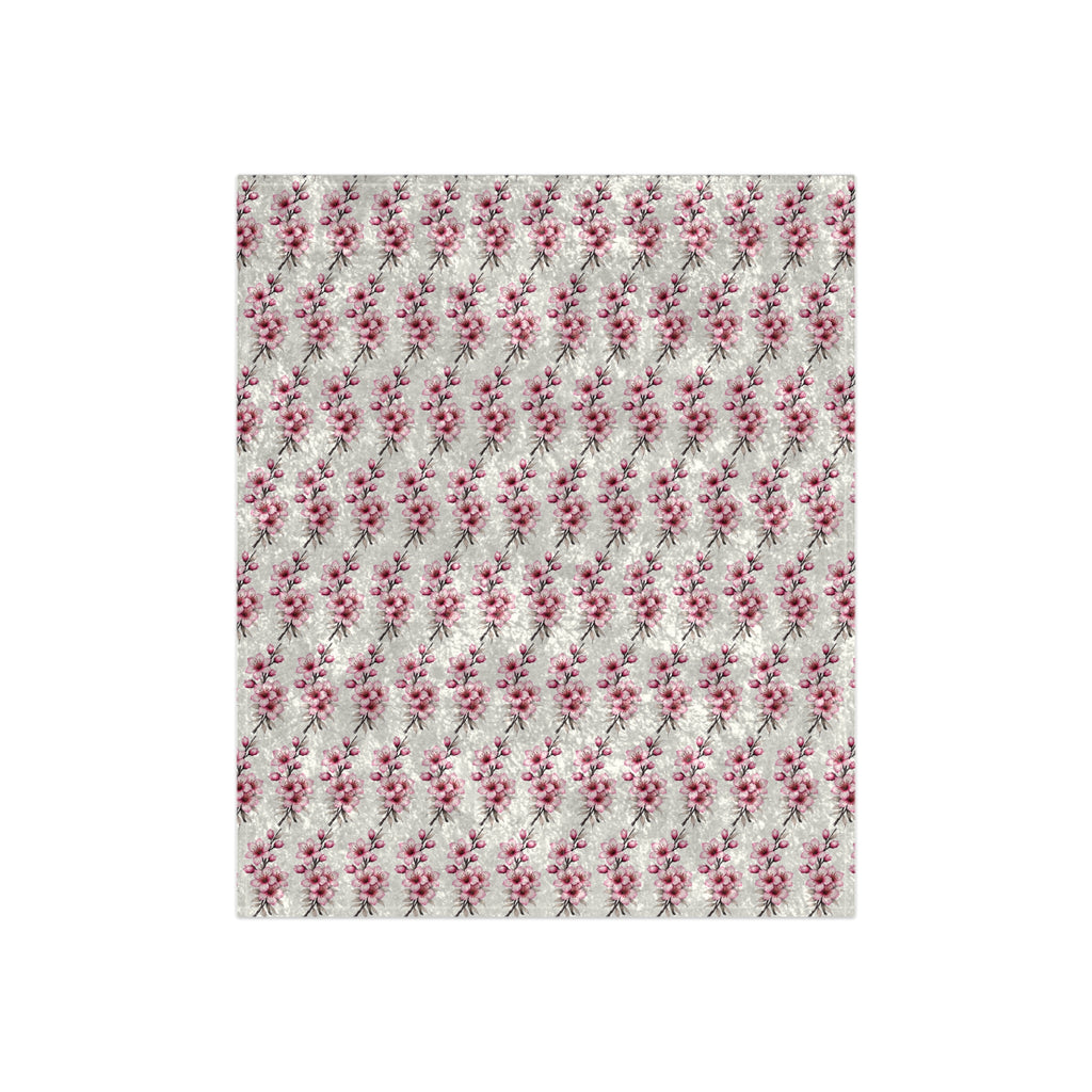 Crushed Velvet Blanket — Floral Rose Pattern Plush Throw for Cozy Home Décor