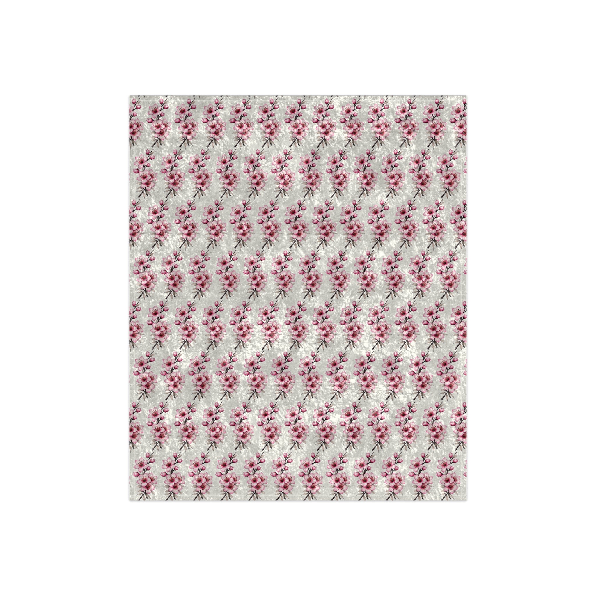 Crushed Velvet Blanket — Floral Rose Pattern Plush Throw for Cozy Home Décor