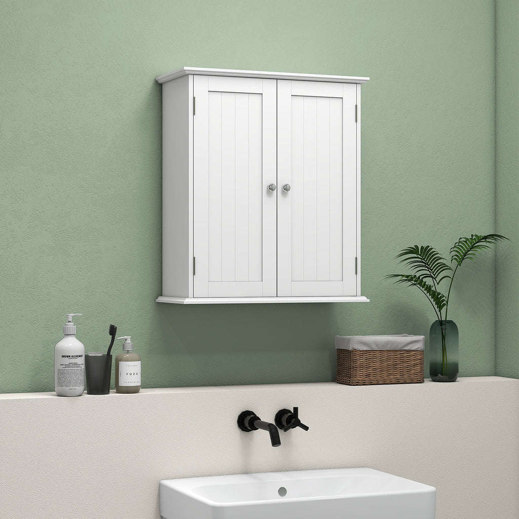 Bathroom Medicine Cabinet, Wall Cabinet with 2 Doors and Adjustable Shelf, Space Saver Over Toilet Cabinet