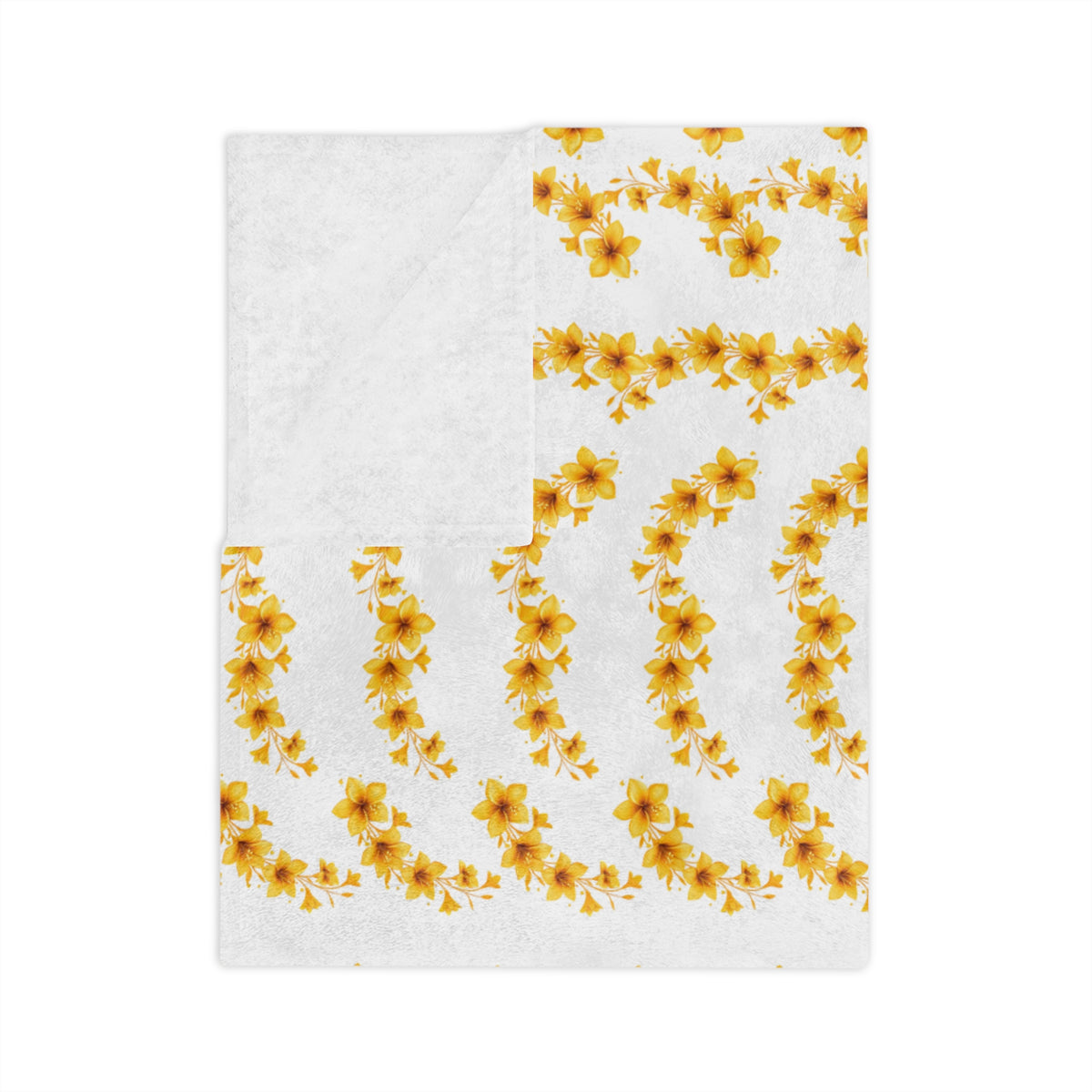 Sunflower Ditsy Pattern Blanket — Cozy Velveteen Microfiber Throw