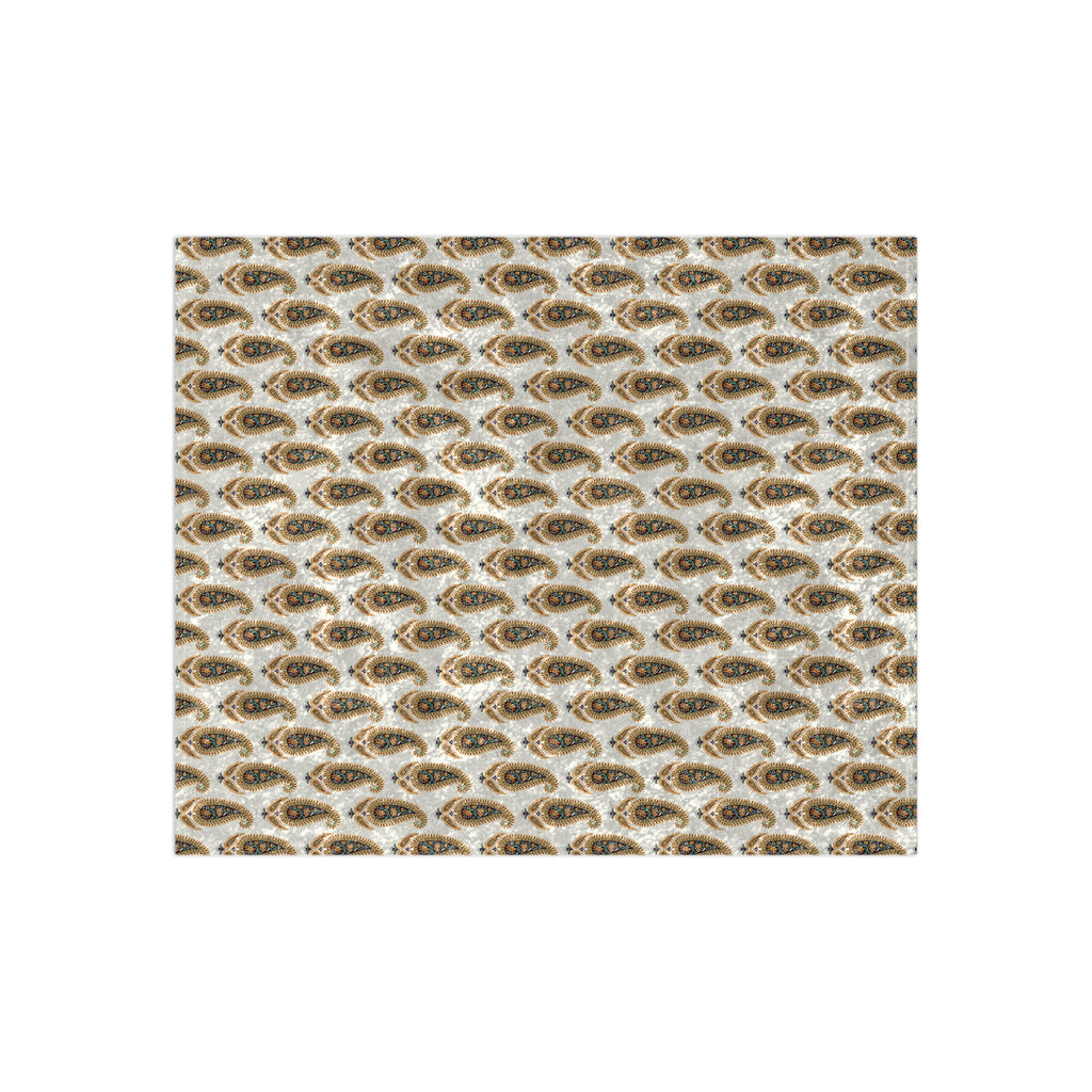 Crushed Velvet Blanket — Gold Paisley Luxe Throw
