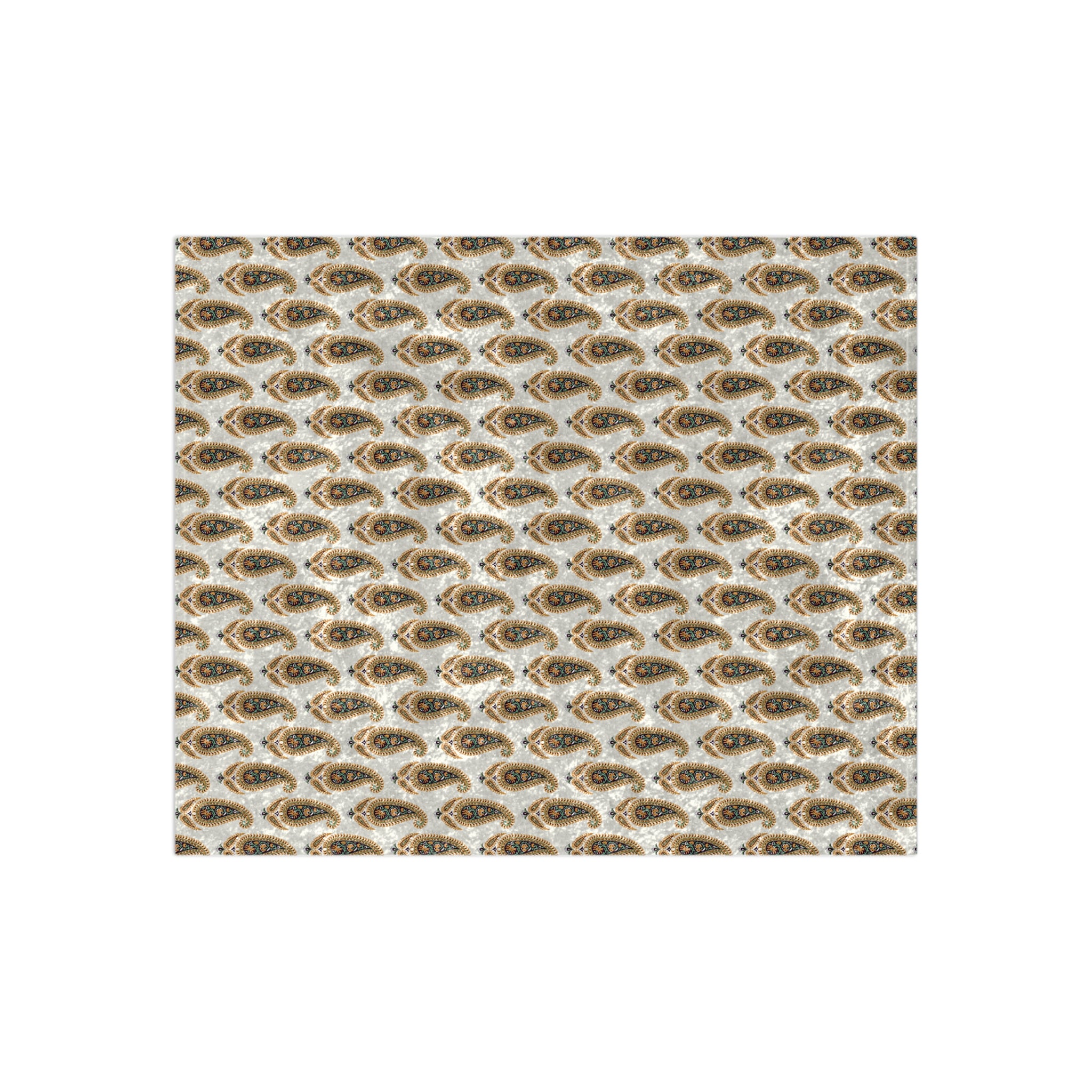 Crushed Velvet Blanket — Gold Paisley Luxe Throw