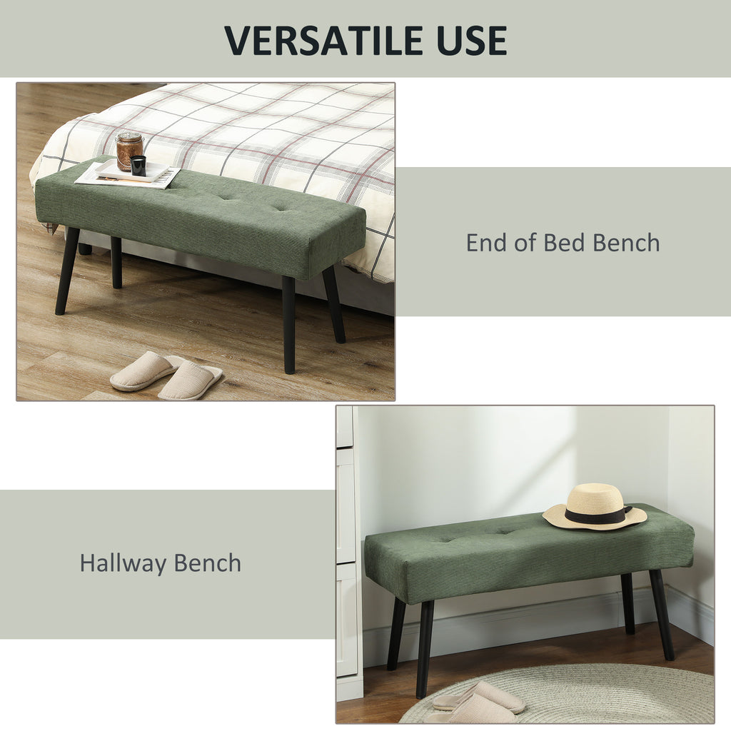 39" ተሸፊኑ ኦቶማን ቤንች፣ ኮርዱሮይ መእተዊ ቤት መደቀሲ ቤንች ምስ ተሸፊኑ መንበርን ሓጺን እግርን ንመደቀሲ ቤት፣ ሓምላይ