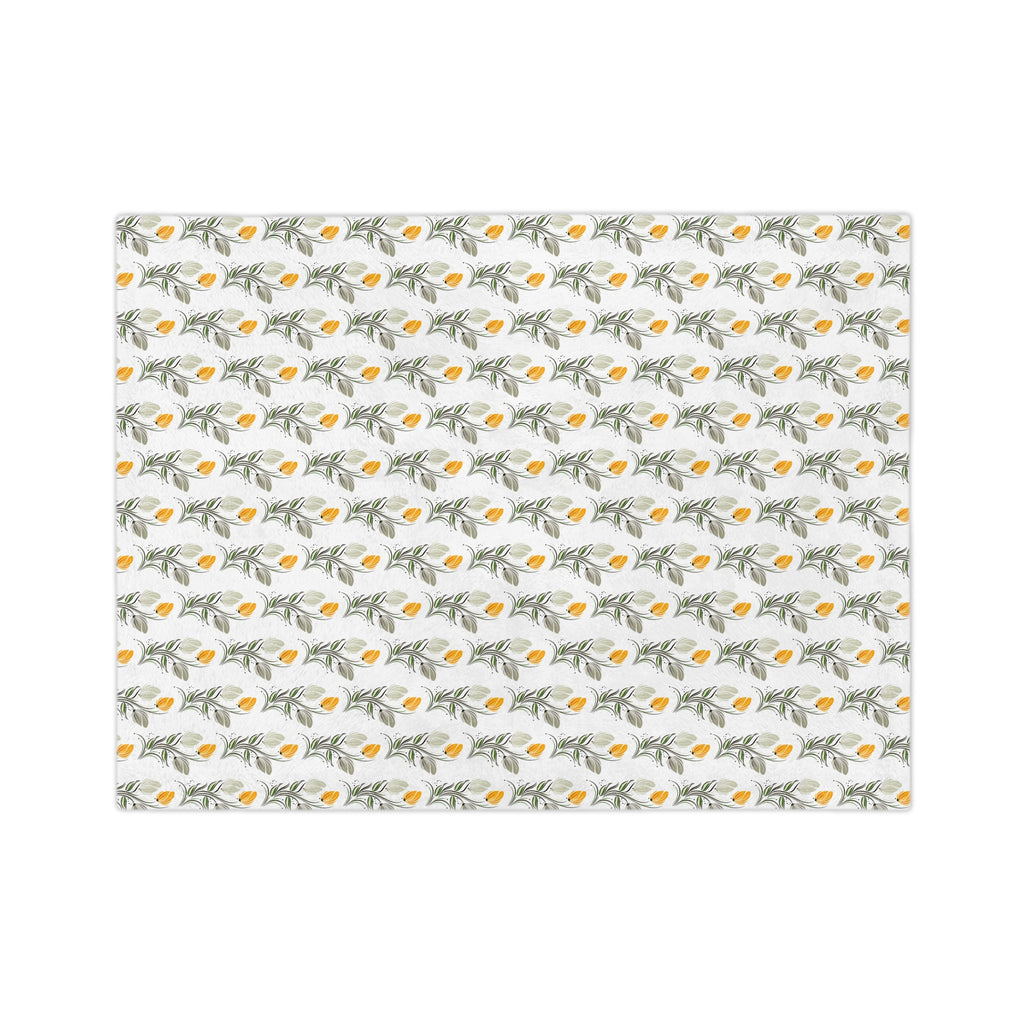 Floral Lemon Pattern Velveteen Throw Blanket