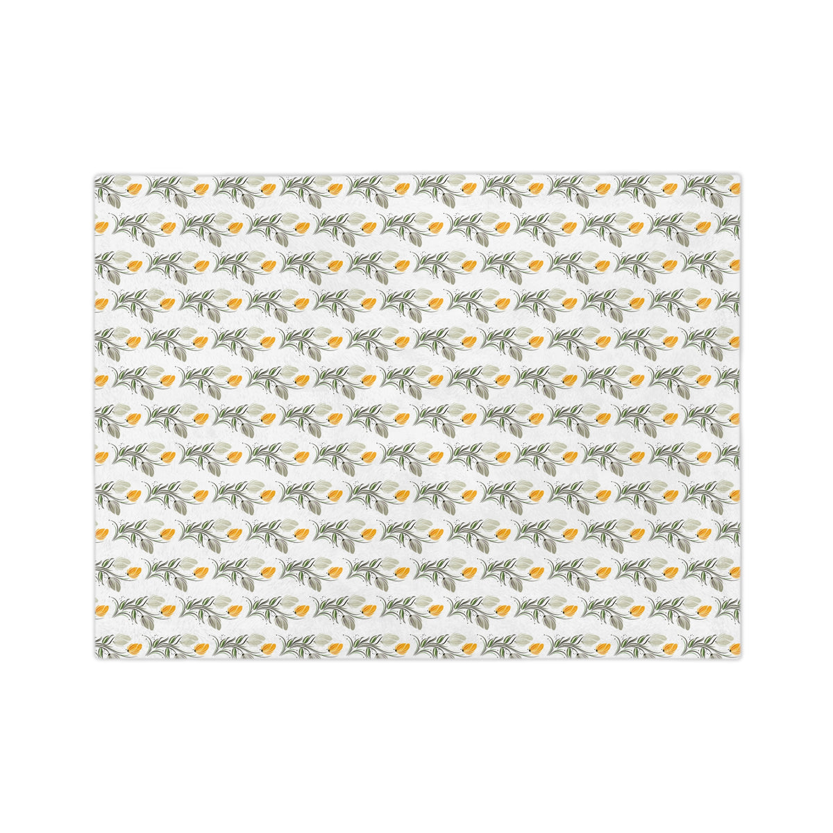 Floral Lemon Pattern Velveteen Throw Blanket