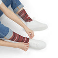 Red Striped Crew Socks — Classic Horizontal Stripe Sublimation Socks