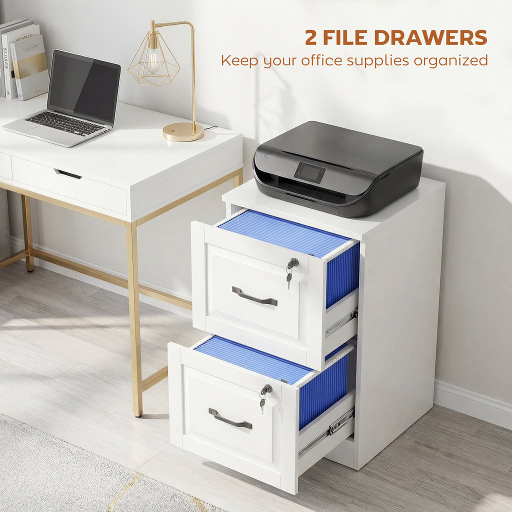 3 Drawer File Cabinet with Lock, Vertical Filing Cabinet with Adjustable Hanging Bars for A4 and Letter Size, Black