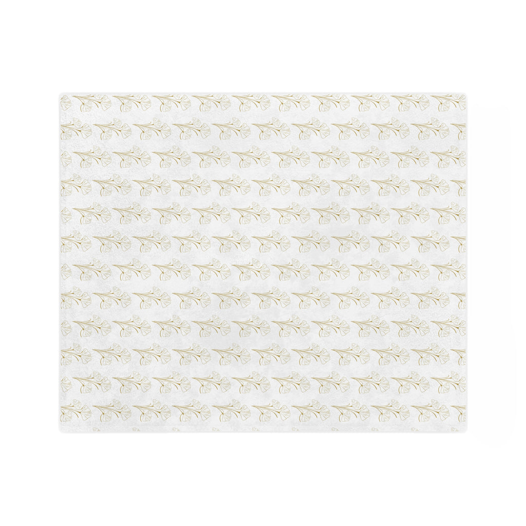 Botanical Gold Pattern Velveteen Microfiber Blanket
