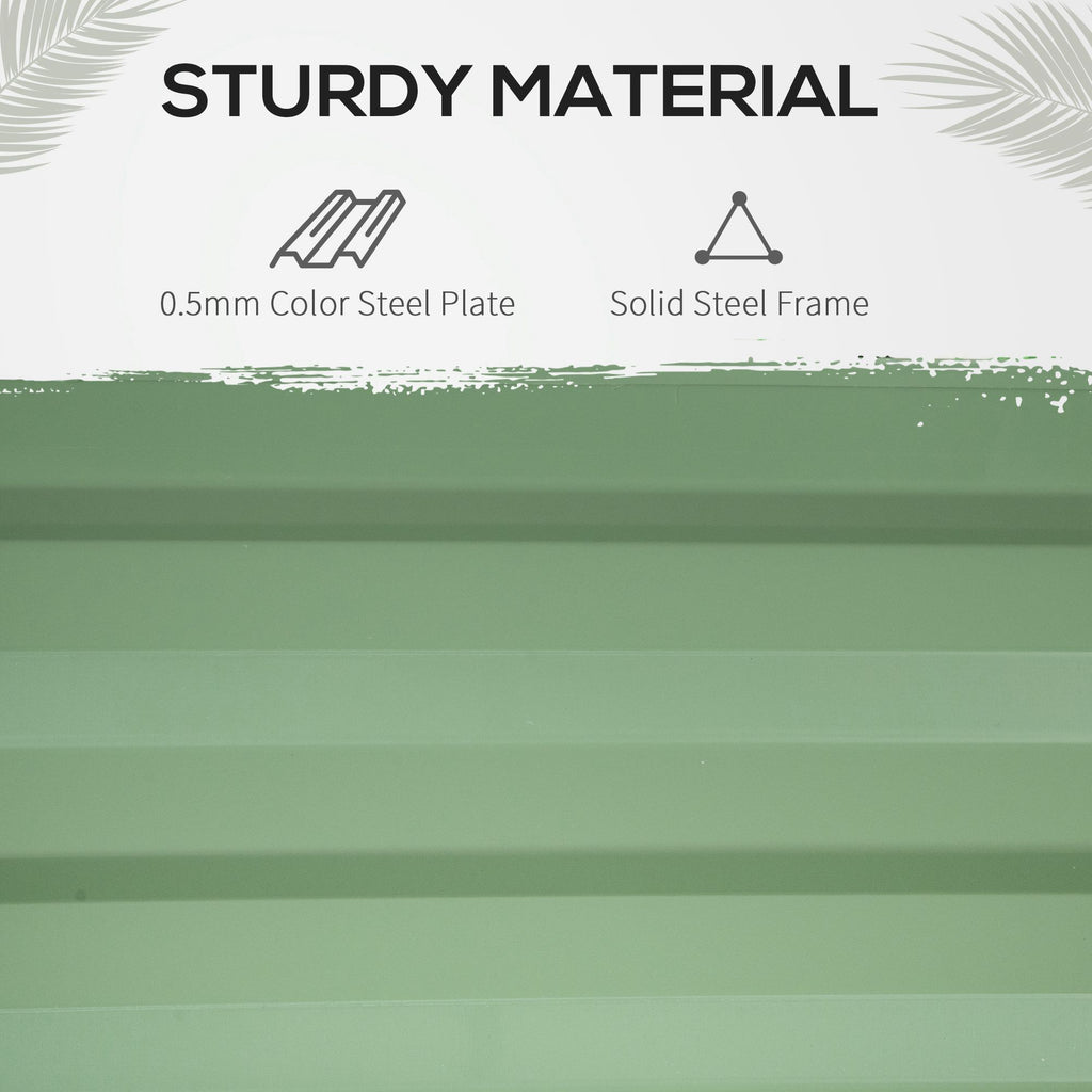 حوض زراعة خارجي مرتفع من الصلب مع صوبة زراعية، وغطاء، وباب قابل للطي، ثنائي الاستخدام، 50 بوصة × 37.4 بوصة × 36.2 بوصة، أخضر
