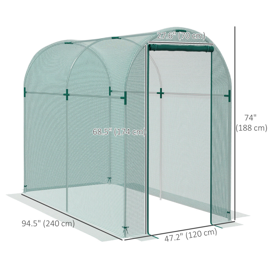 Galvanized Steel Crop Cage, Plant Protection Tent with Zippered Door, 4' x 4', Green
