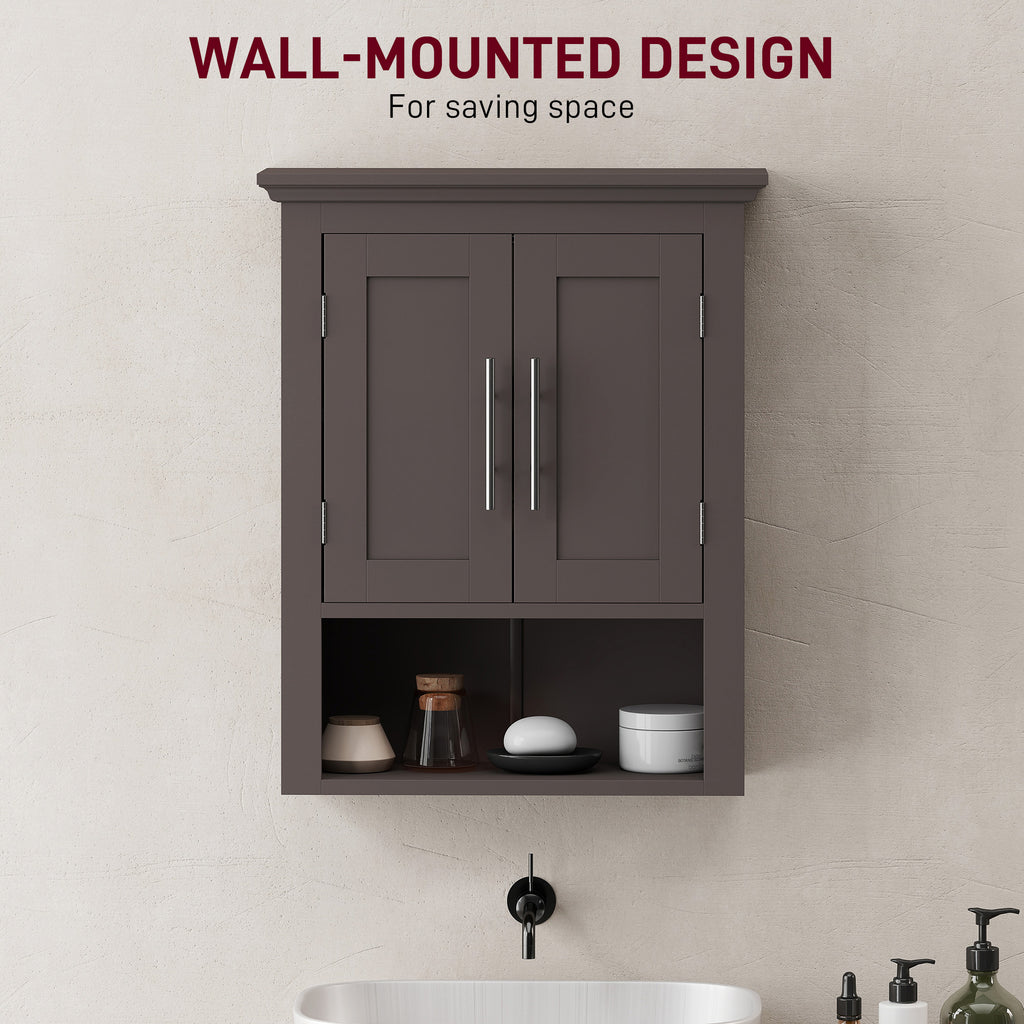 Bathroom Wall Cabinet, Medicine Cabinet, Toilet Storage Cabinet with Shelf for Living Room and Entryway, White