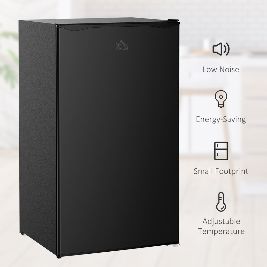 Compact Refrigerator, Mini Fridge with Freezer, Adjustable Shelf, Mechanical Thermostat and Reversible Door, White