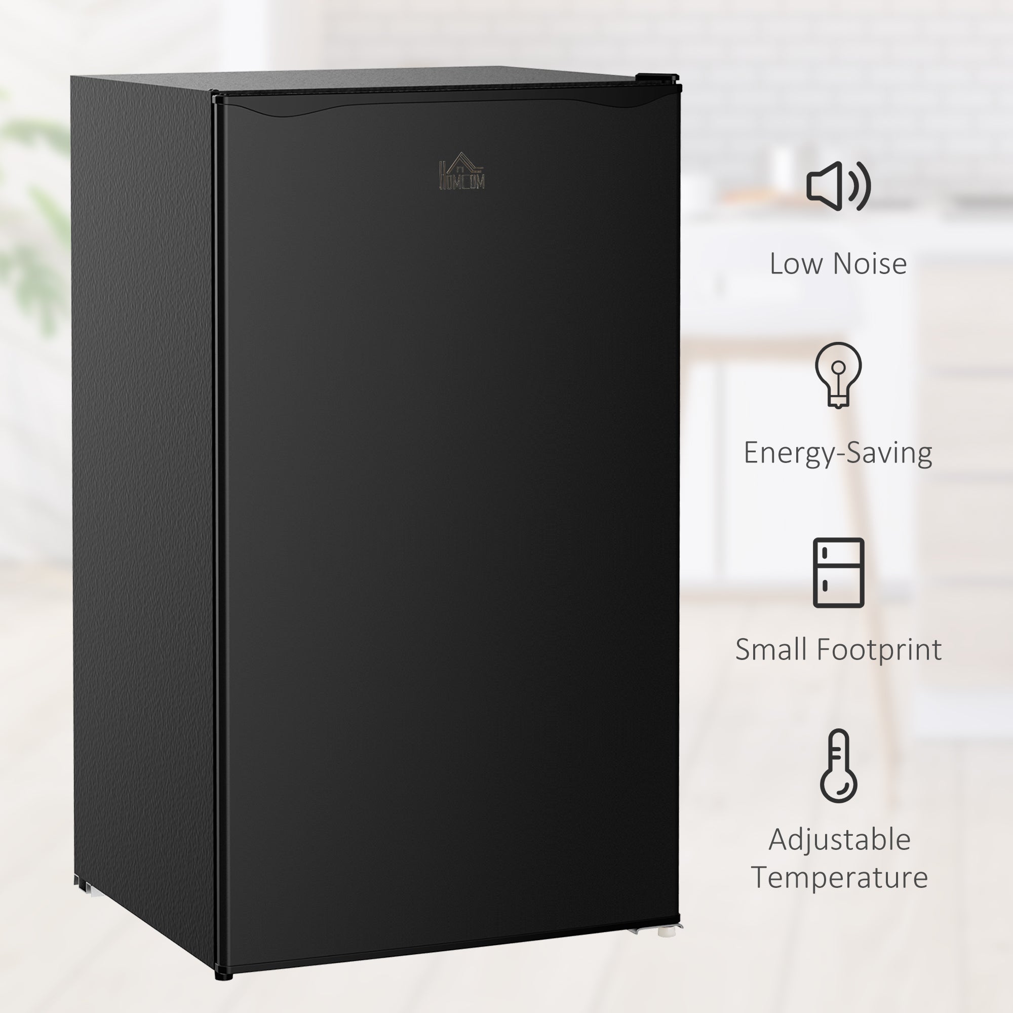 Compact Refrigerator, Mini Fridge with Freezer, Adjustable Shelf, Mechanical Thermostat and Reversible Door, White