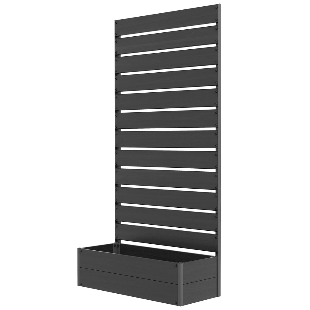 Trellis Planter for Climbing Plants, Raised Garden Bed with Trellis, Planter Box for Outdoor Garden, Black