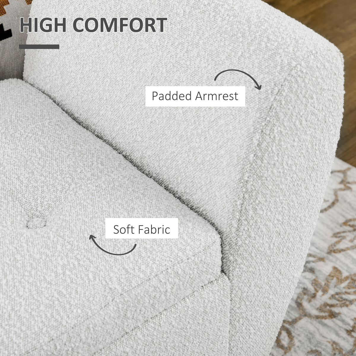 Upholstered Storage Bench with Arms, Modern Ottoman Bench for Bedroom, Entryway, and Living Room, Cream White