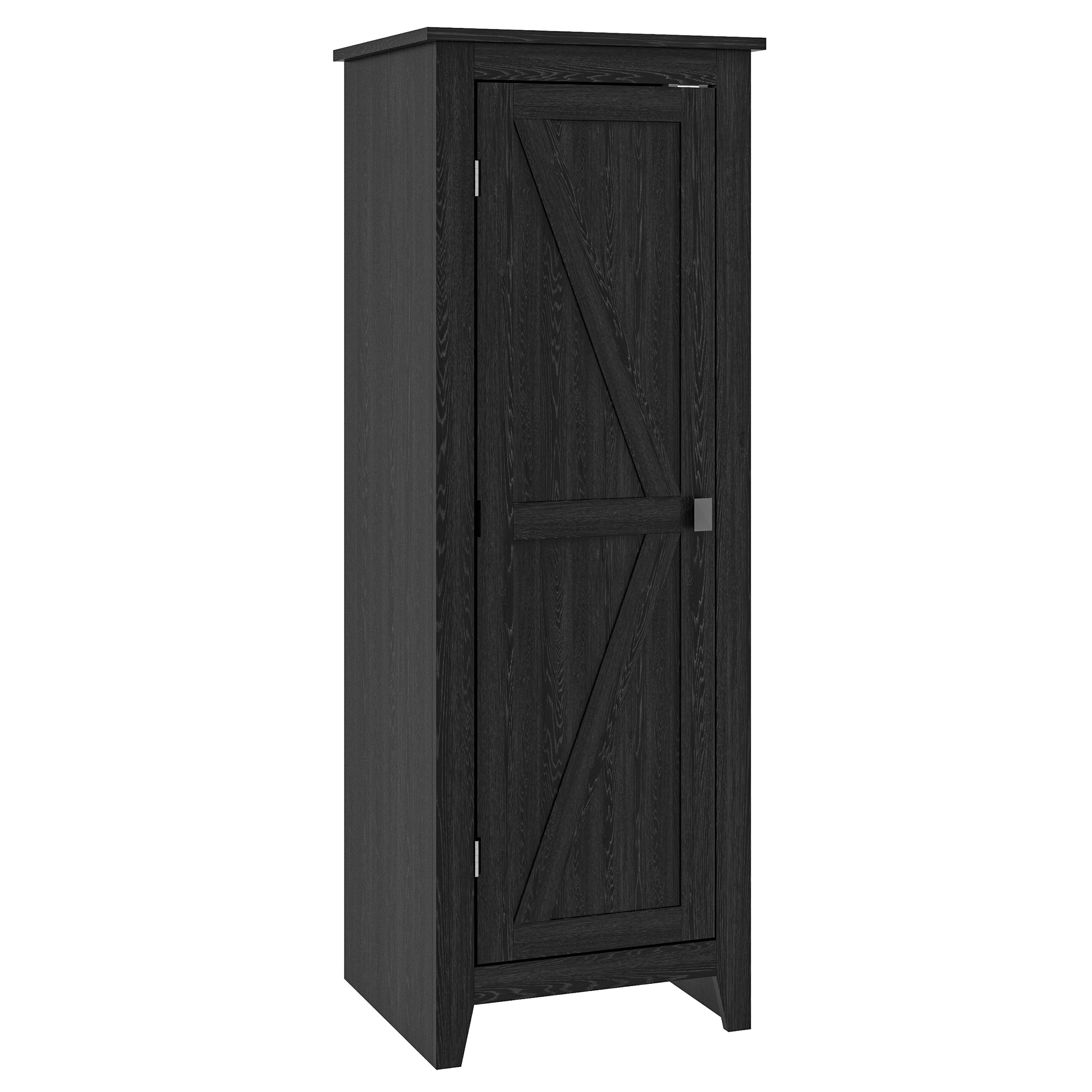 48" Farmhouse Kitchen Pantry Storage Cabinet with Barn Door, Kitchen Pantry Cabinet with Adjustable Shelves, White