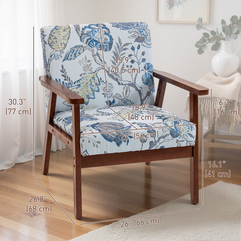 Modern Accent Chairs with Cushioned Seat, Upholstered Linen-Feel Armchair for Bedroom, Living Room, Multicolored