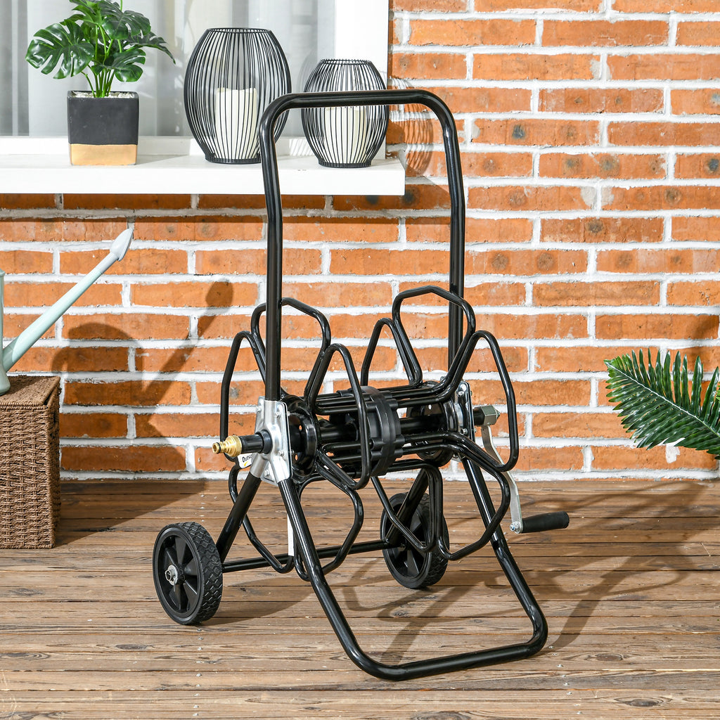 98 ft of 5/8" Hose Reel Cart (Hose Not Included), Garden Water Hose Carts with Wheels for Yard, Lawn, Blue