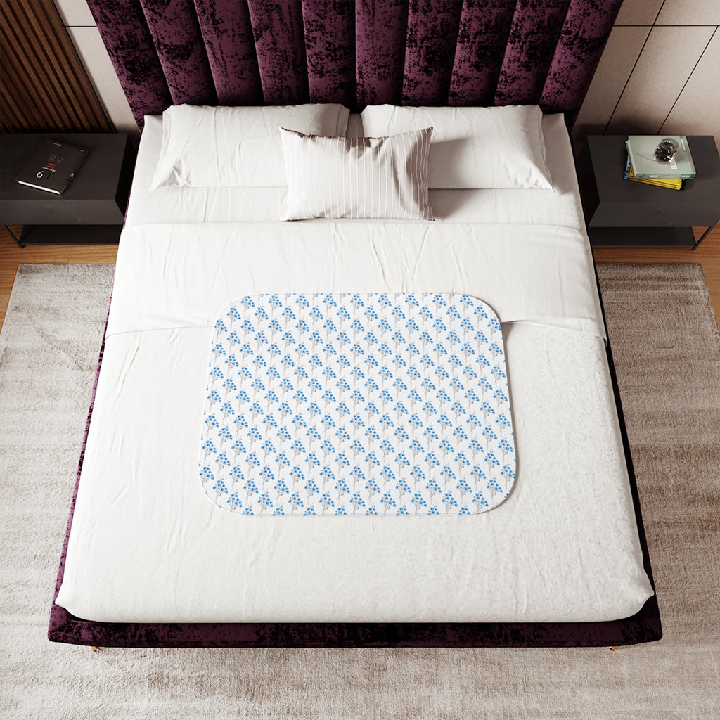 Cozy Sherpa Blanket — Reversible Plush Throw (ሰማያዊ ንድፊታትን ቤዥን)