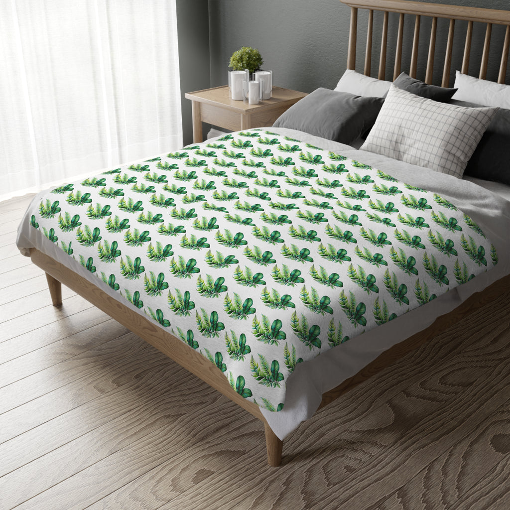 Tropical Banana Leaf Velvet Blanket — Soft Two-Sided Microfiber Throw