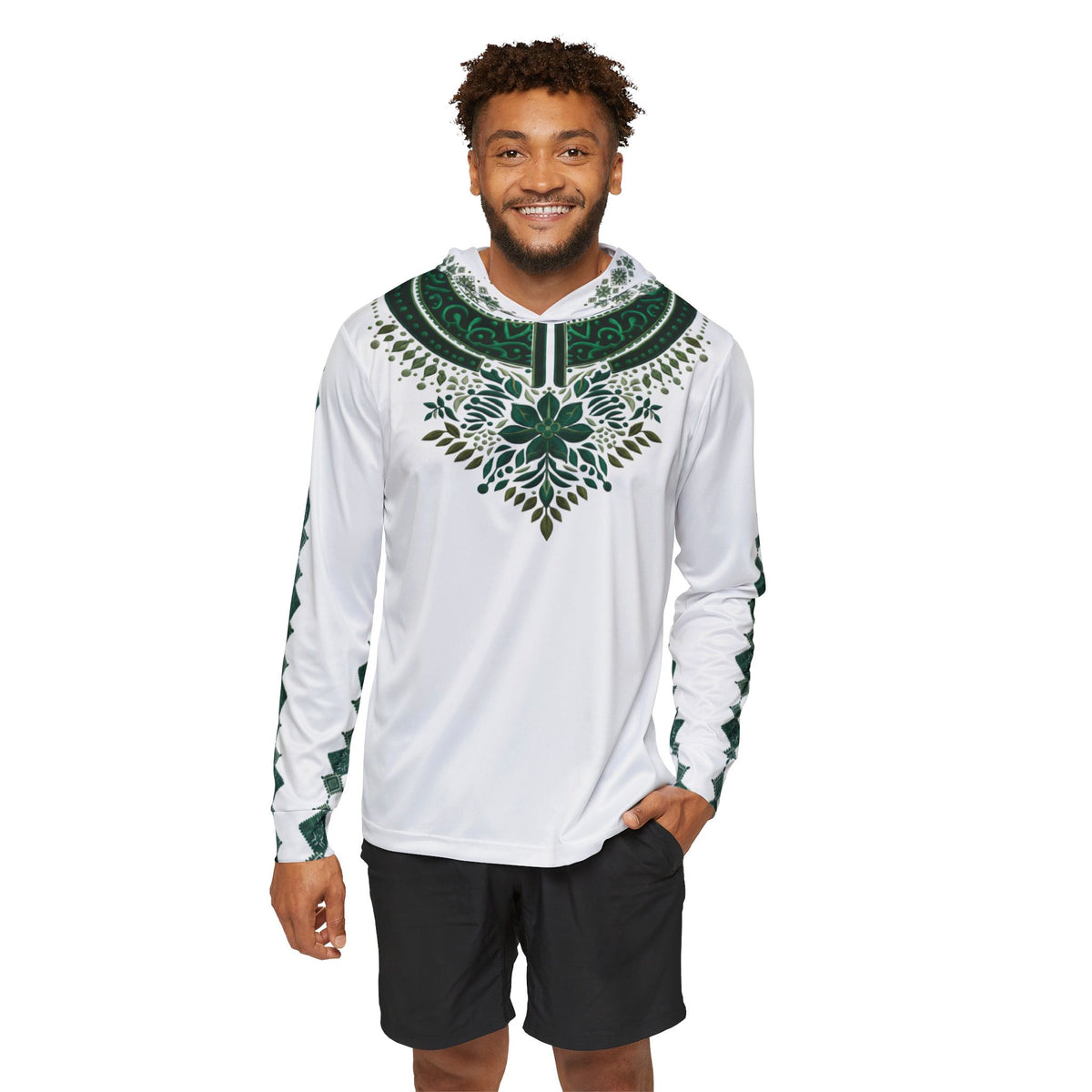 Green Mandala Athletic Hoodie — Men’s Sports Warmup Top