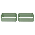 Set of 2 Raised Garden Bed, Steel Elevated Planter Box for Flowers, Herbs, Succulents, 39"x20"x12", Green