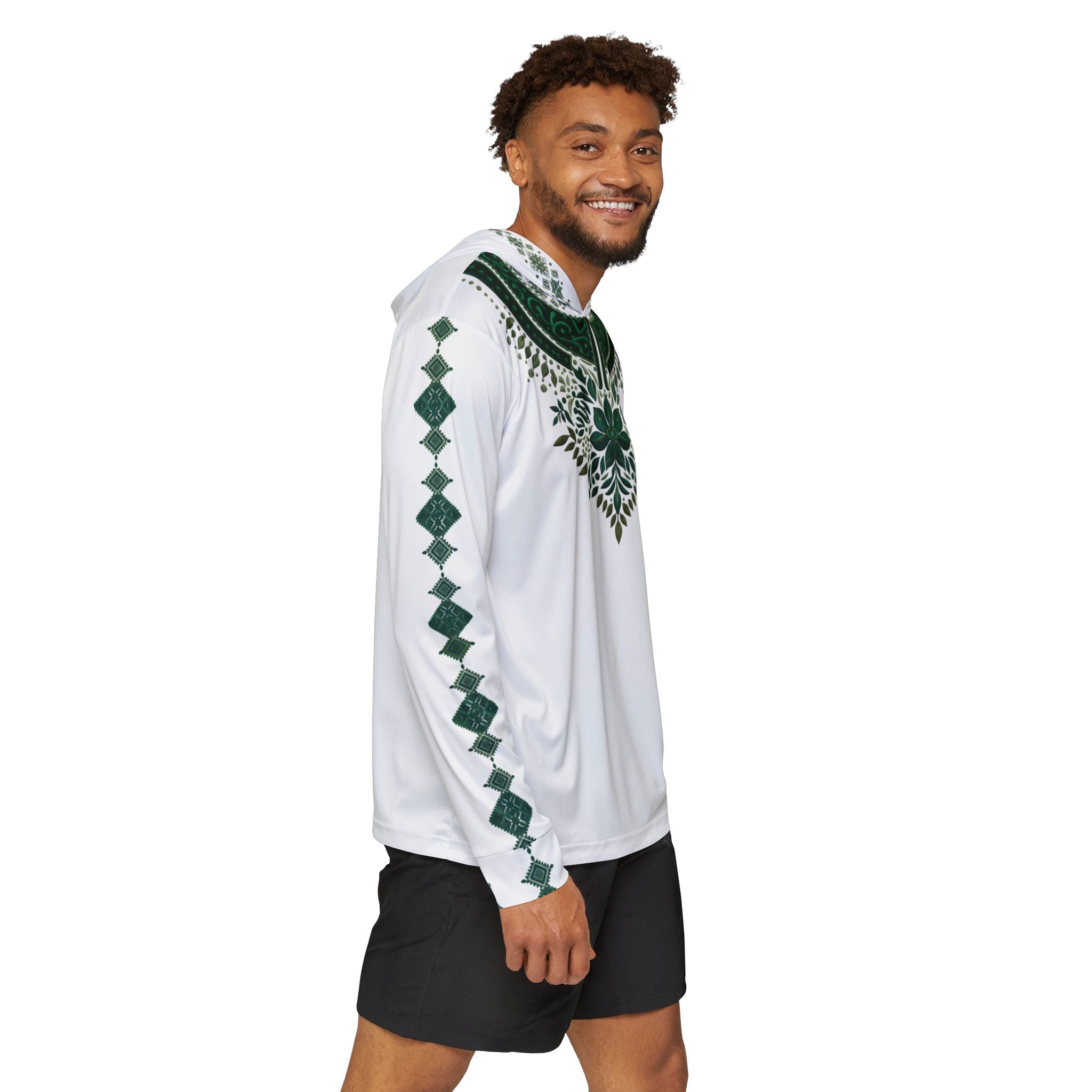 Green Mandala Athletic Hoodie — Men’s Sports Warmup Top