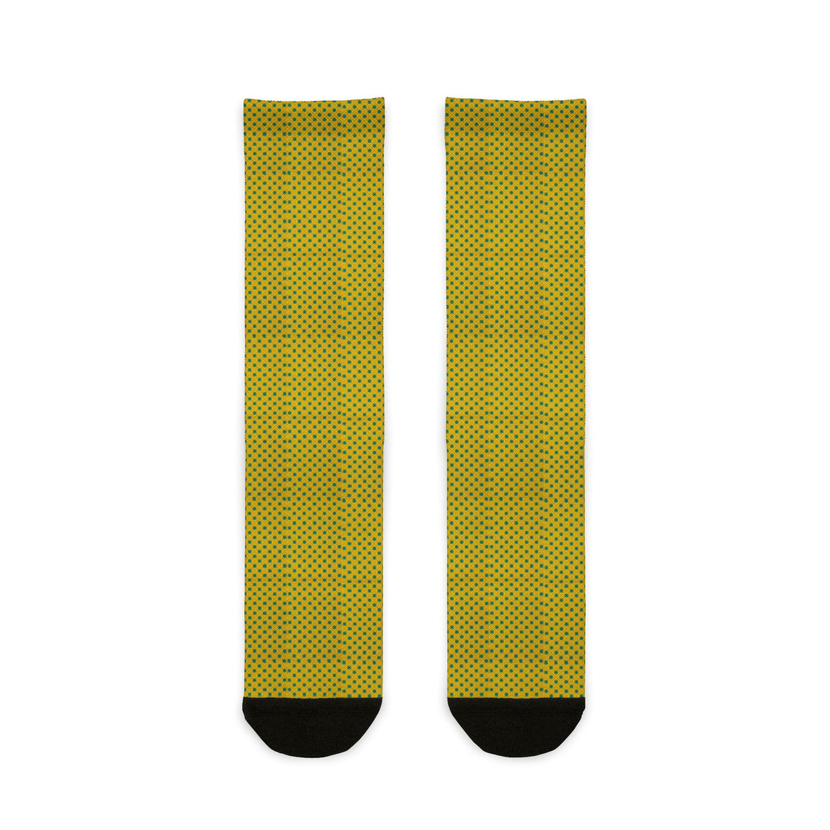 Yellow Dotted Sublimation Crew Socks – Lightweight Athletic Crew Socks