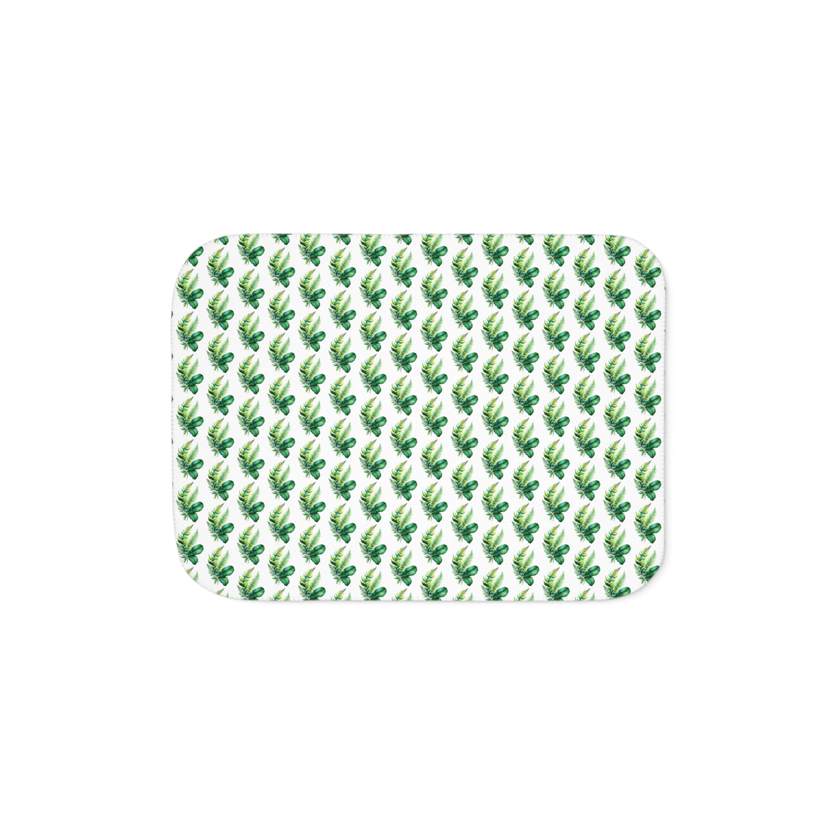 Tropical Palm Sherpa Blanket – Reversible Cozy Throw with Green Leaf Pattern