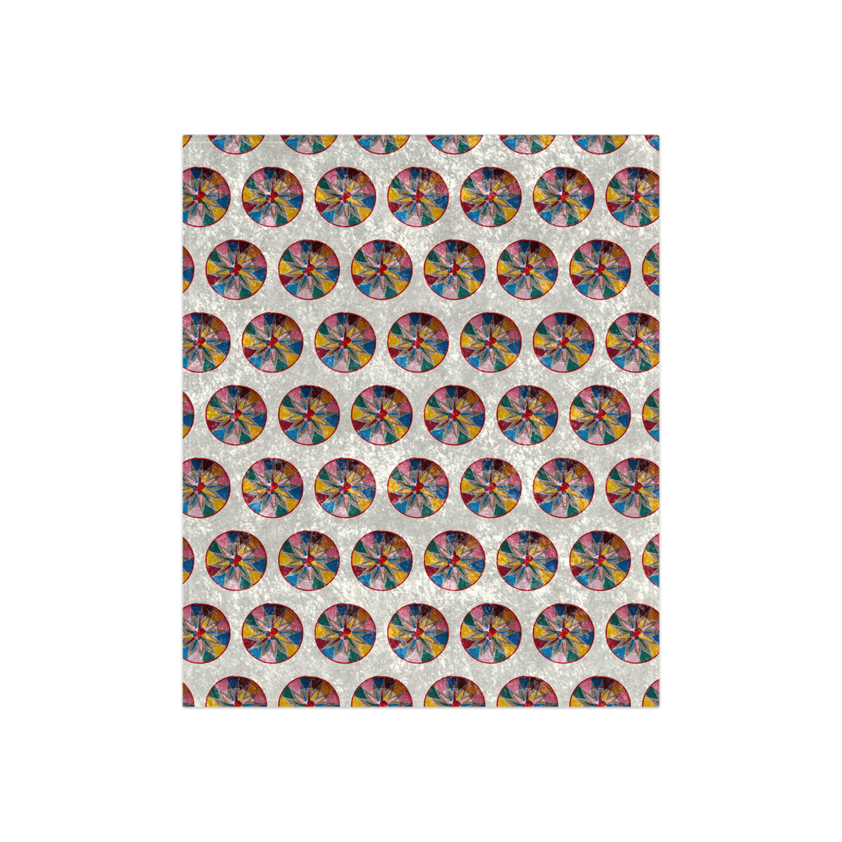 Crushed Velvet Blanket — Colorful Mandala Circles Throw for Boho Home Décor