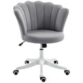 Office Chair, Armless Swivel Desk Chair with Adjustable Height, Backrest, Tilt Function for Office, Vanity, Grey