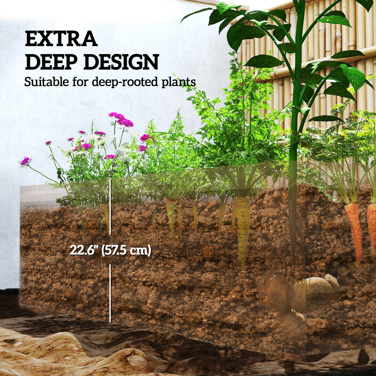 8' x 4' x 2' Raised Garden Bed, Galvanized Planter Box for Growing Flowers, Herbs and Vegetables, Green