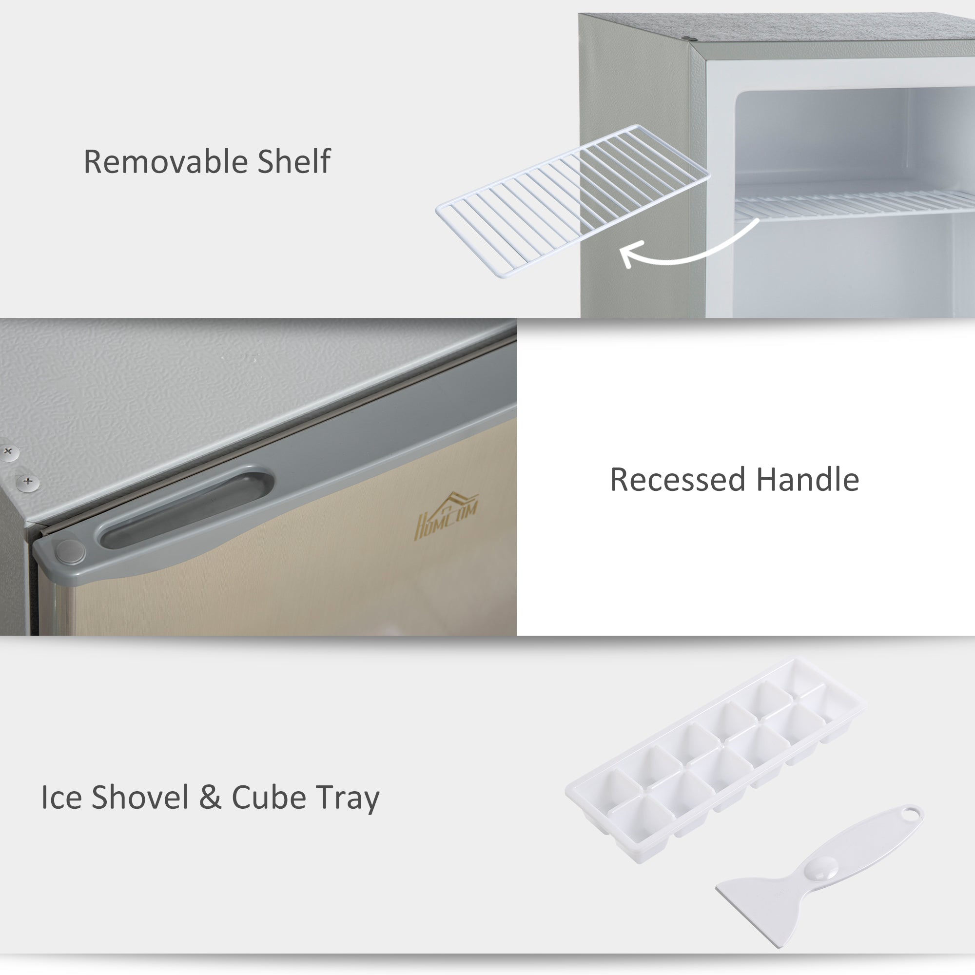 1.1 Cu. Ft. Mini Freezer, Compact Upright Freezer with Reversible Door, Removable Shelf, Adjustable Temperature, White