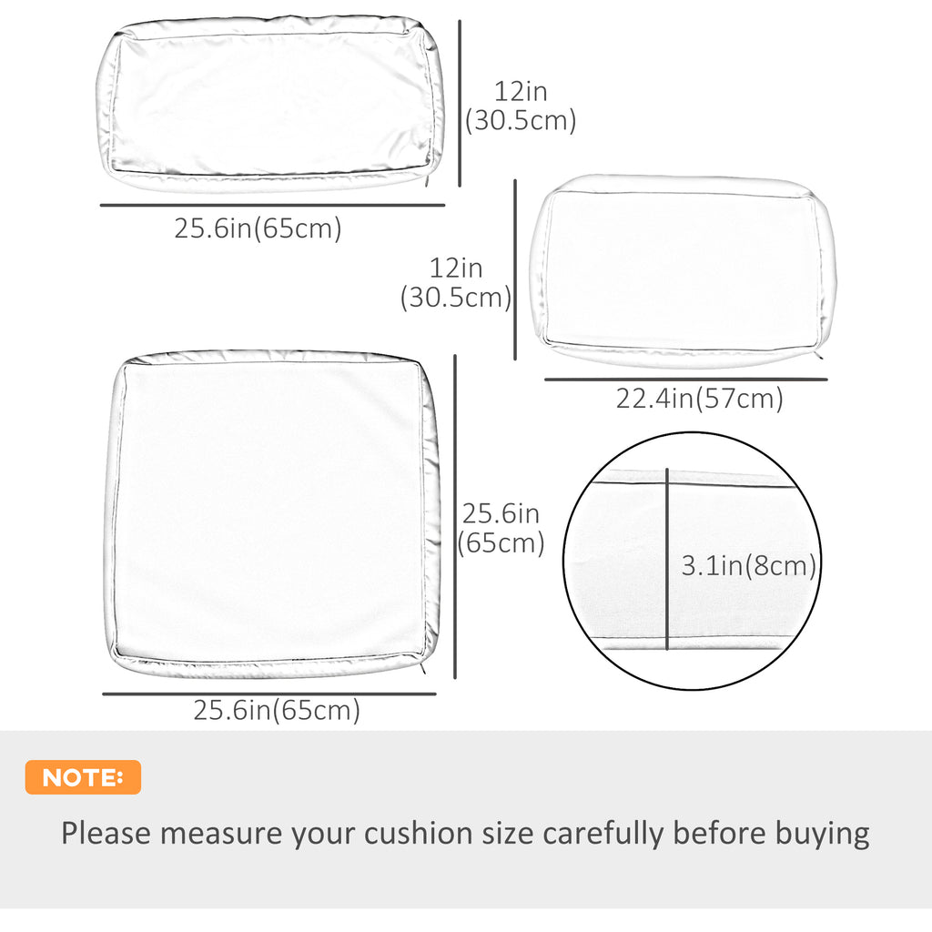 Outdoor 14pc Patio Rattan Sofa Set Cushion Polyester Cover Replacement Set - No Cushion Included Beige | Aosom Canada