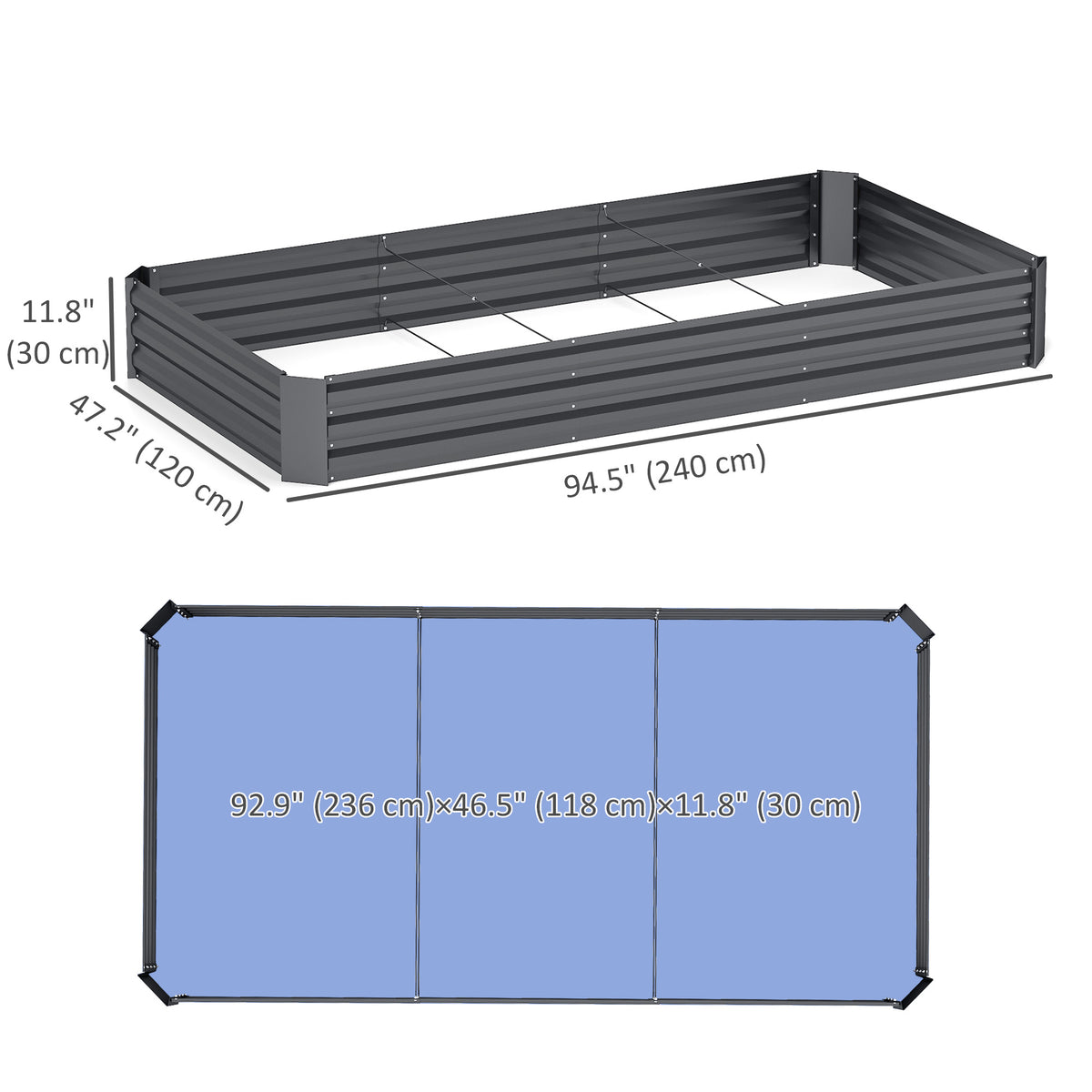 ከፍ ዝበለ ዝተለበጠ ዓራት ሓሸላ፡ 8' x 4' x 1' ሓጺን ተኸላ ሳንዱቕ፡ ንደገ ዓዲ ሓሸላ ሳንዱቕ ክፉት ታሕቲ ዘለዎ ንዕምባባ፡ ቀጥቃጥ፡ ኣሕምልቲ